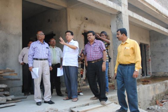 PWD Minister Badal Chowdhury visits construction site of new Raj Bhavan building